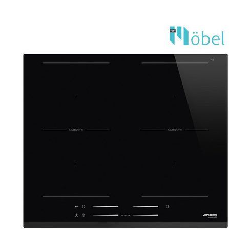 SMEG indukciós főzőlap, 60 cm, 4 multizone, Auto-vent, slider érintőszenzor, munkalapszintű beépítés, lekerekített él